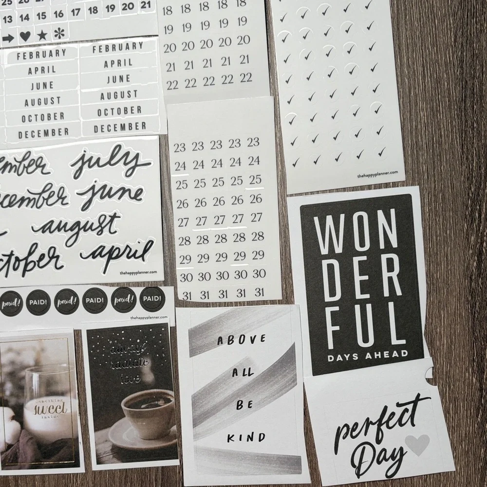 ❤️$5 Black and White Not So Mystery Happy Planner Sticker Set
